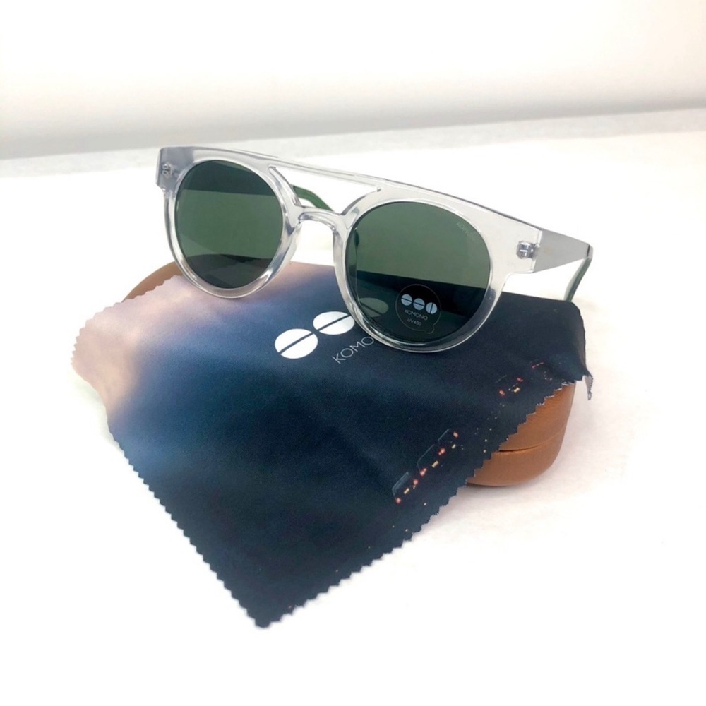 Komono sunglasses men's Dreyfuss clear silver NEW in case - Picture 3 of 7